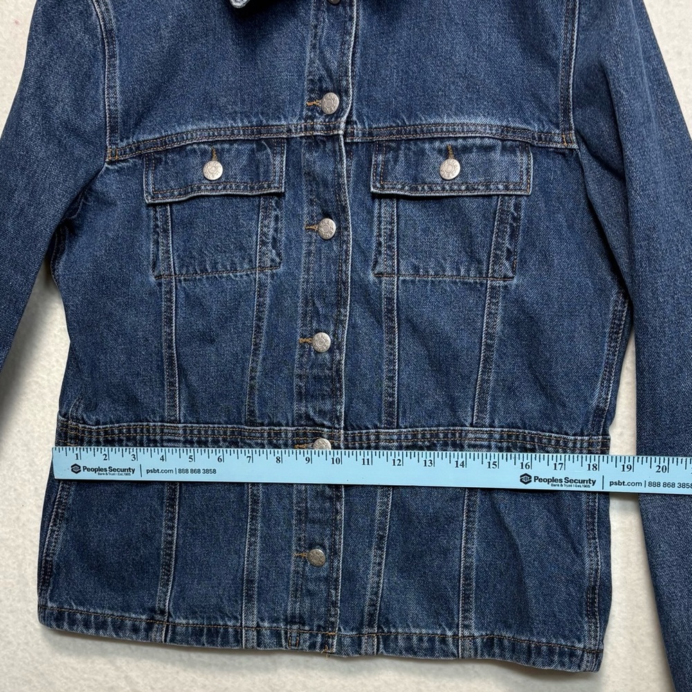 Zena Jeans Women's Dark Blue Jean Jacket Y2K Feminine Cinched Waist Denim XL - Picture 5 of 7